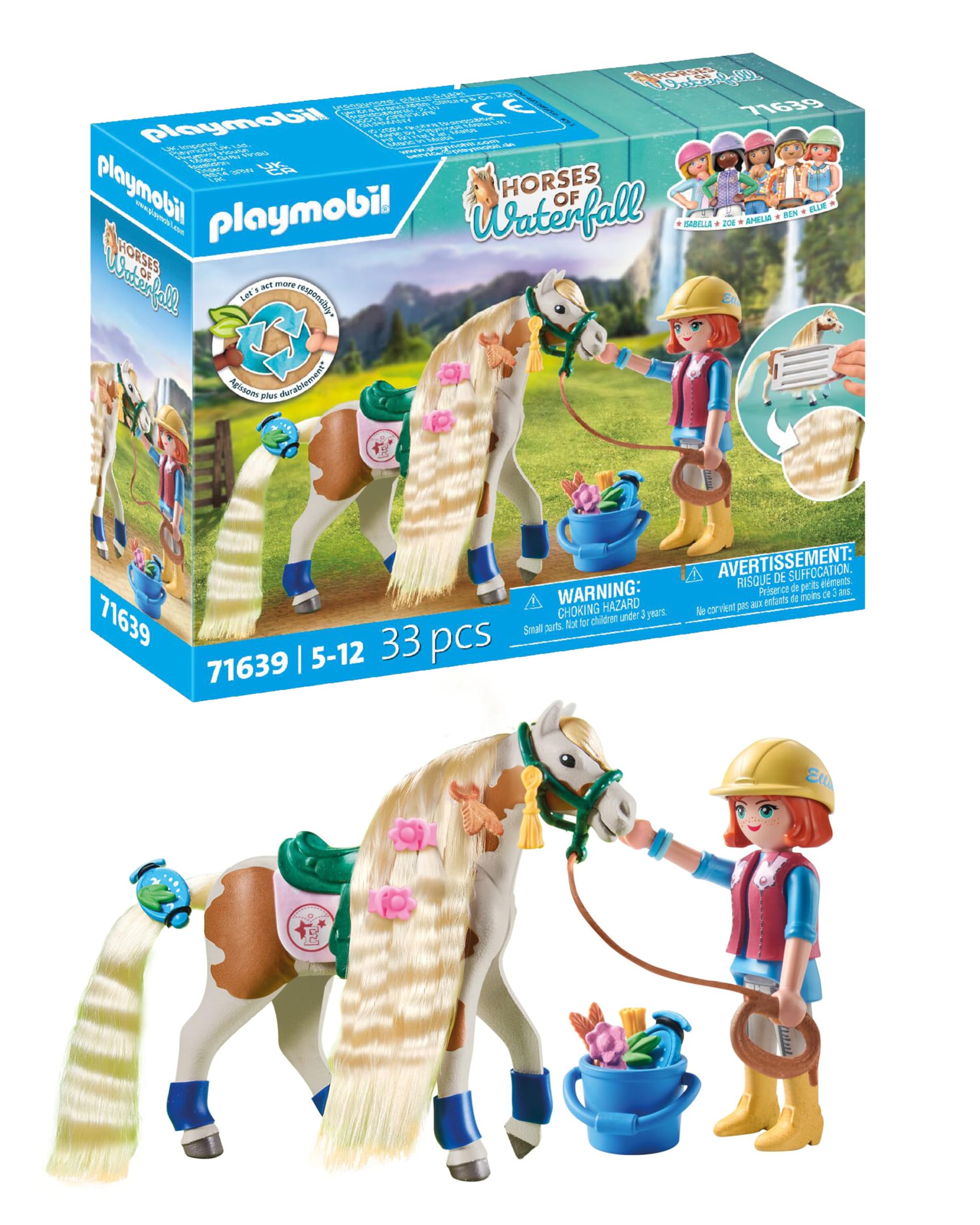 Amazon.com: PLAYMOBIL Horses of Waterfall 71639 Ellie & Horse with